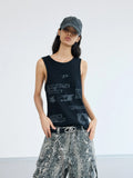 Peoplesense Vintage Printed Knit Soft Tank Top