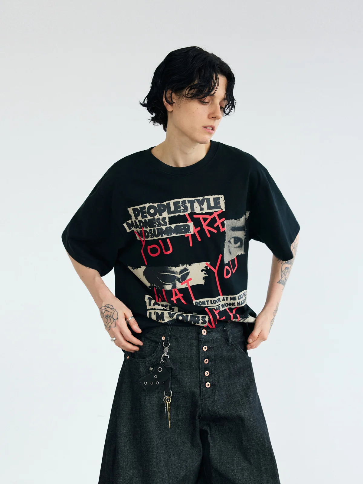 Peoplesense Graffiti Print Lettering T-Shirt