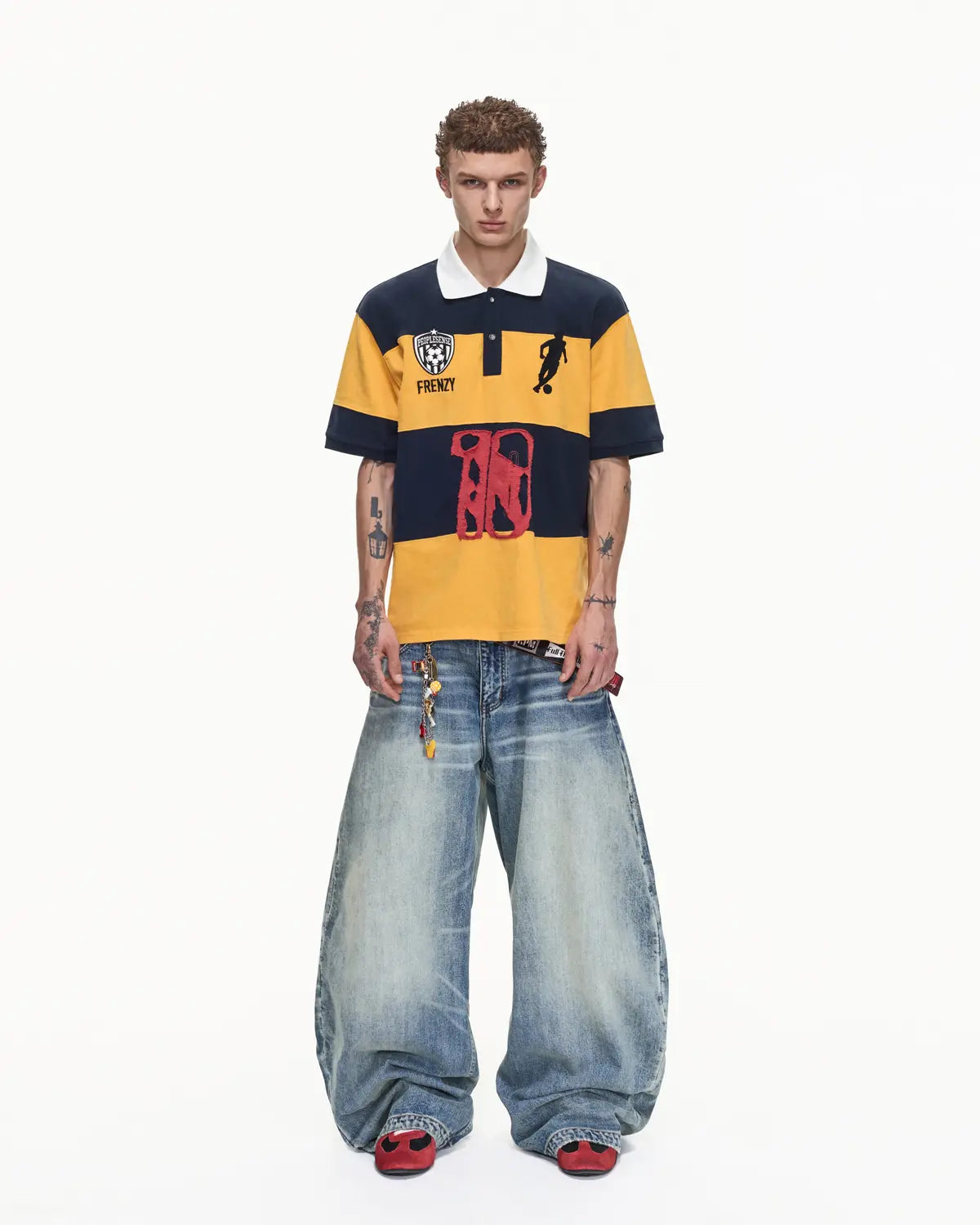 Peoplesense “FRENZY” Raw Edge Stripe Polo