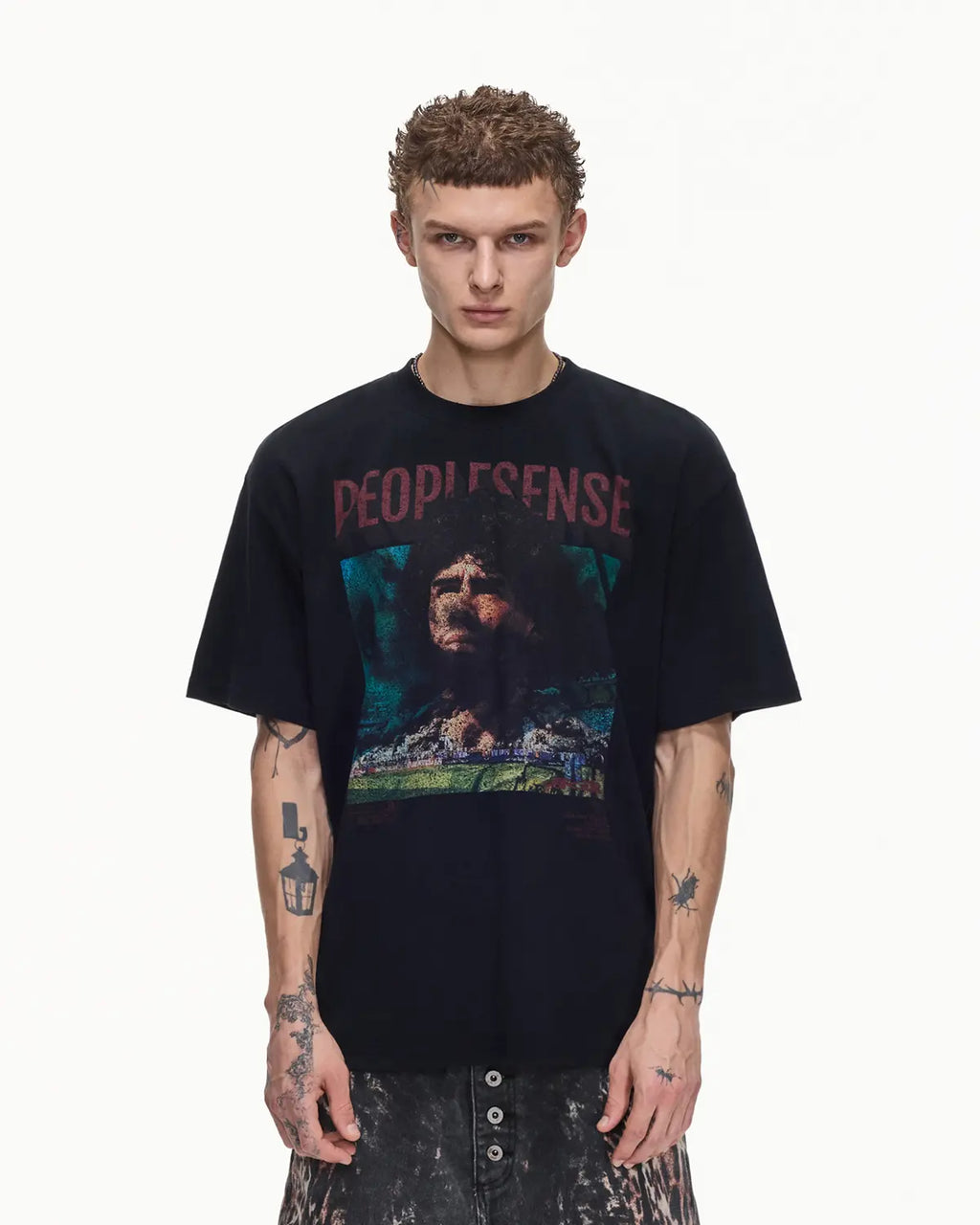Peoplesense Vintage Washed Football Graphic Tee