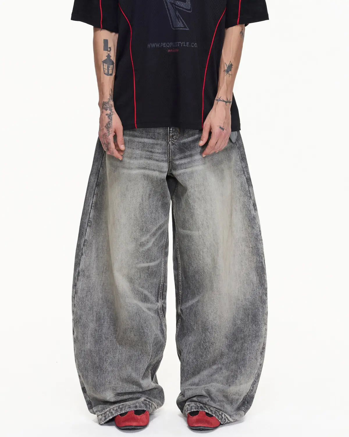 Peoplesense Vintage Curved Jeans Grey 7006
