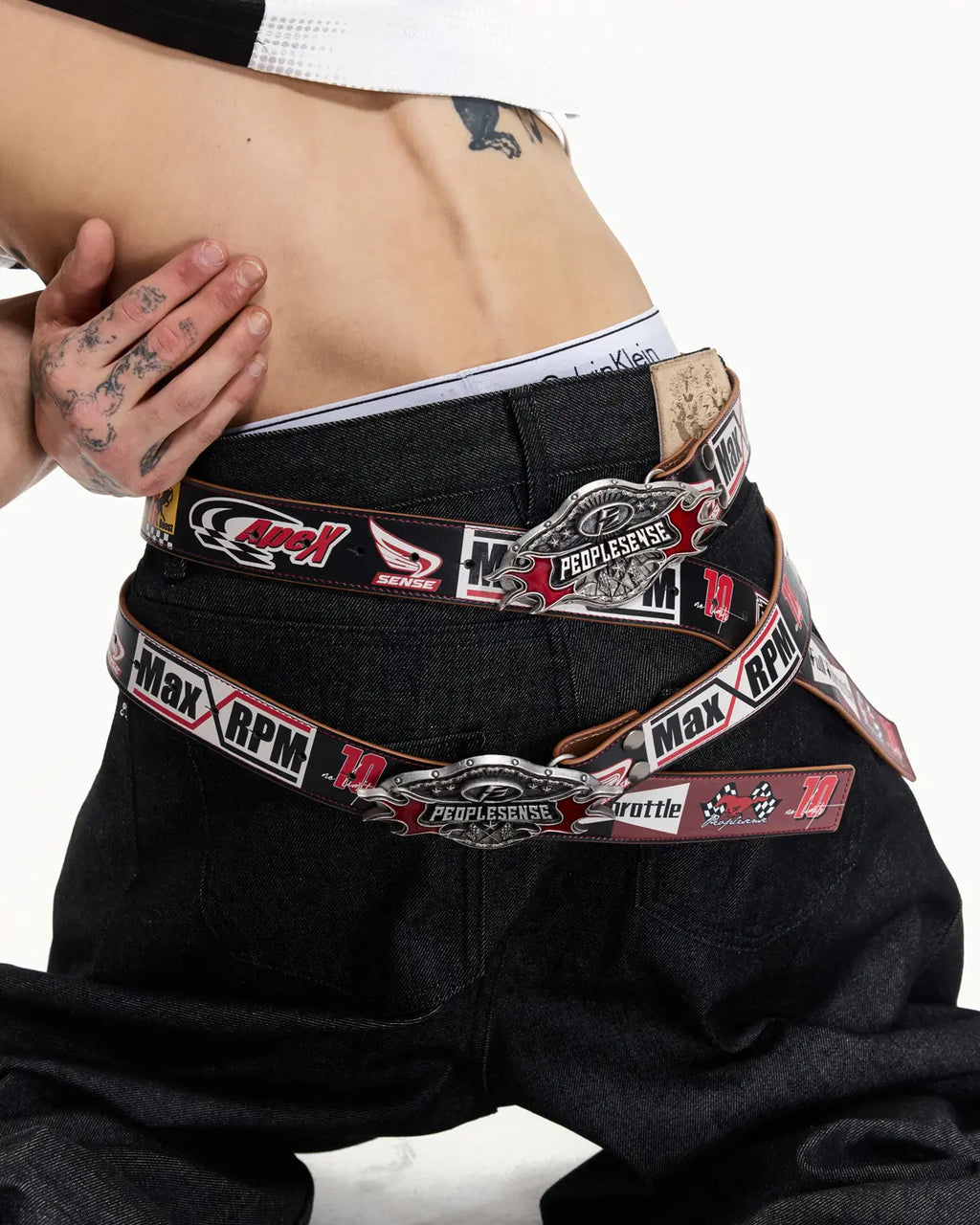 Peoplesense Mechanical Distressed Double-Layer Belt