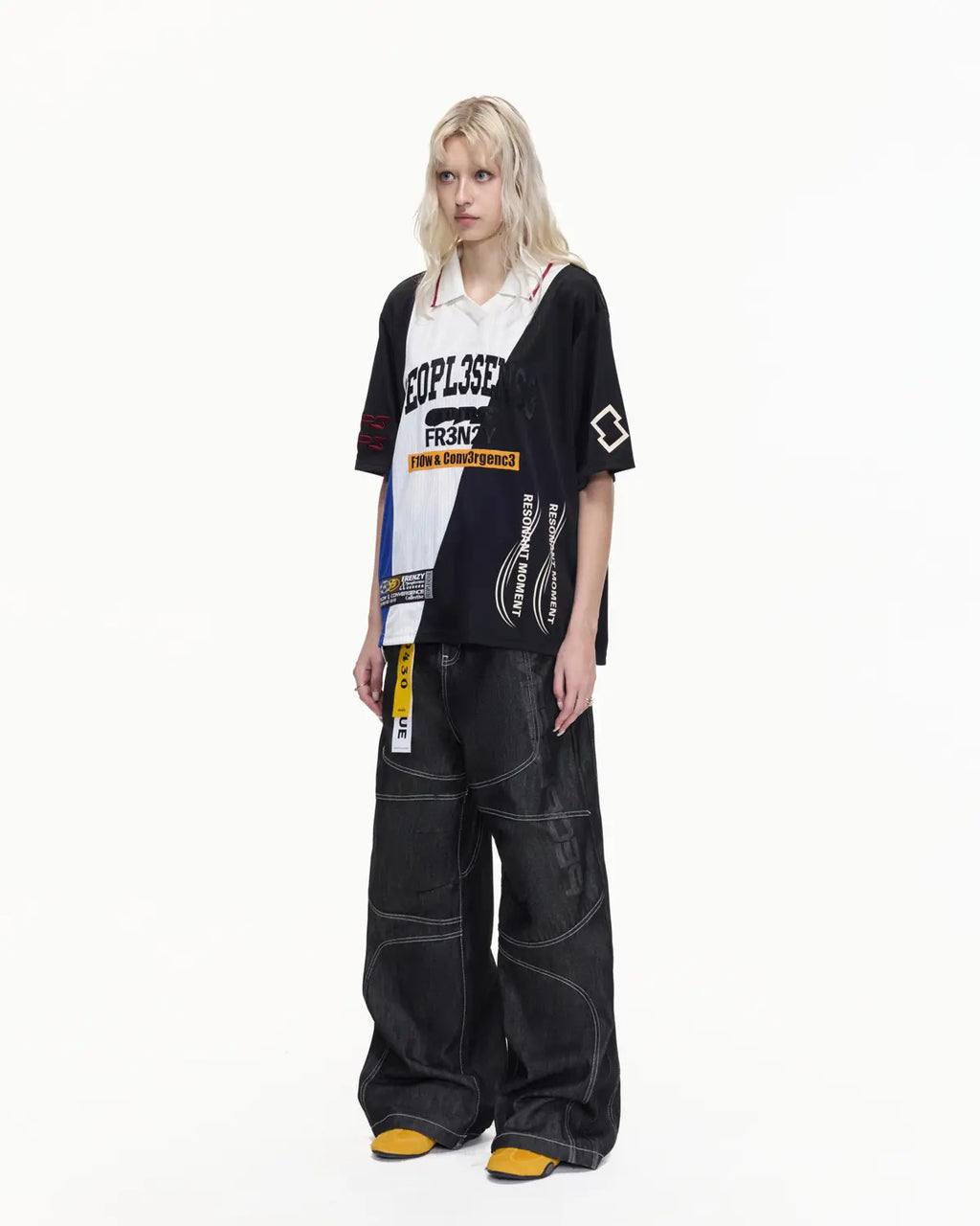 Peoplesense Panel Stitch "Flow Convergence" Football Jersey Polo