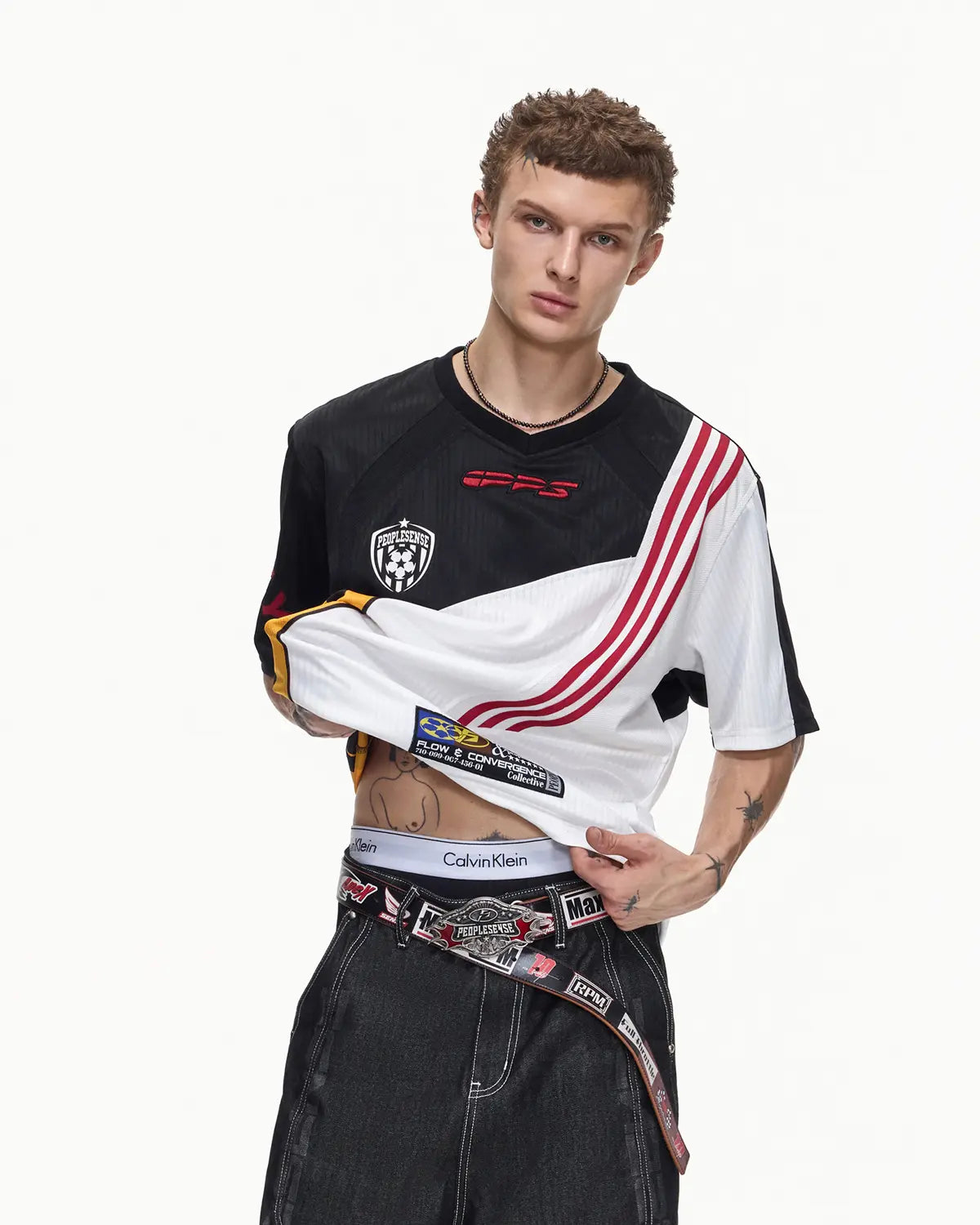 Peoplesense Multi-Panel "Flow Convergence" Jersey Polo