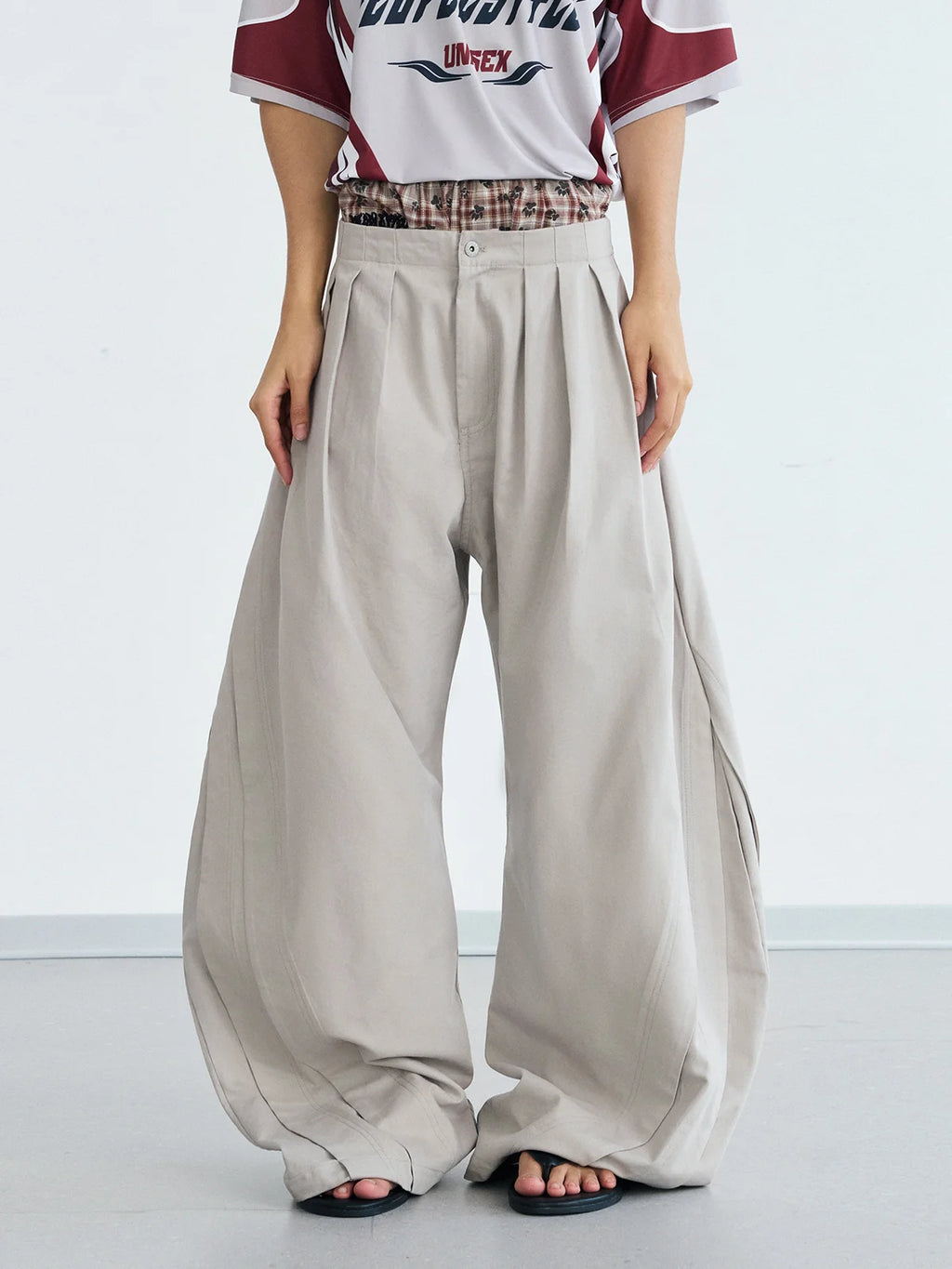 Peoplesense DrapeFlow Pleated Trousers with Wide-Leg