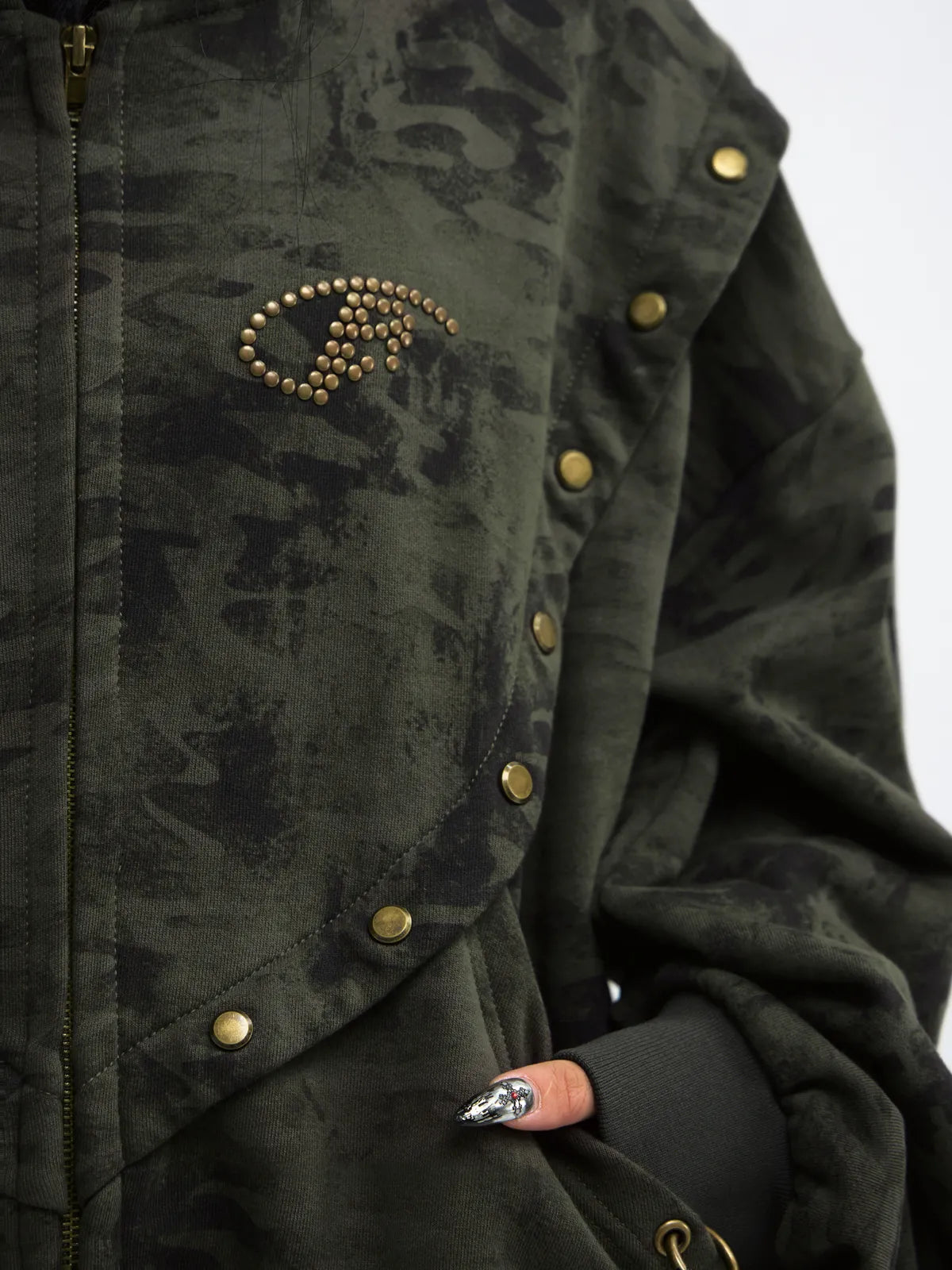 Peoplesense Camouflage Button-Down Hoodie