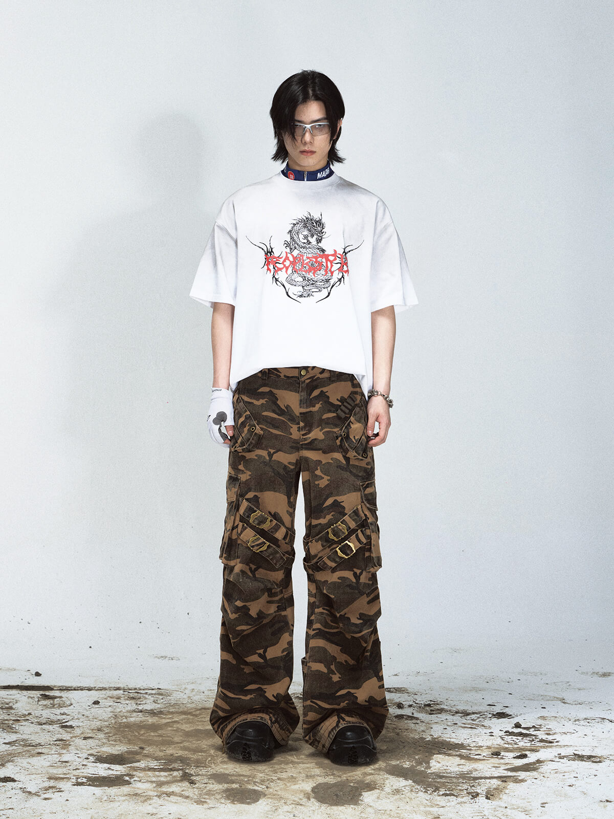 Peoplesense Dragon Print Retro T-Shirt