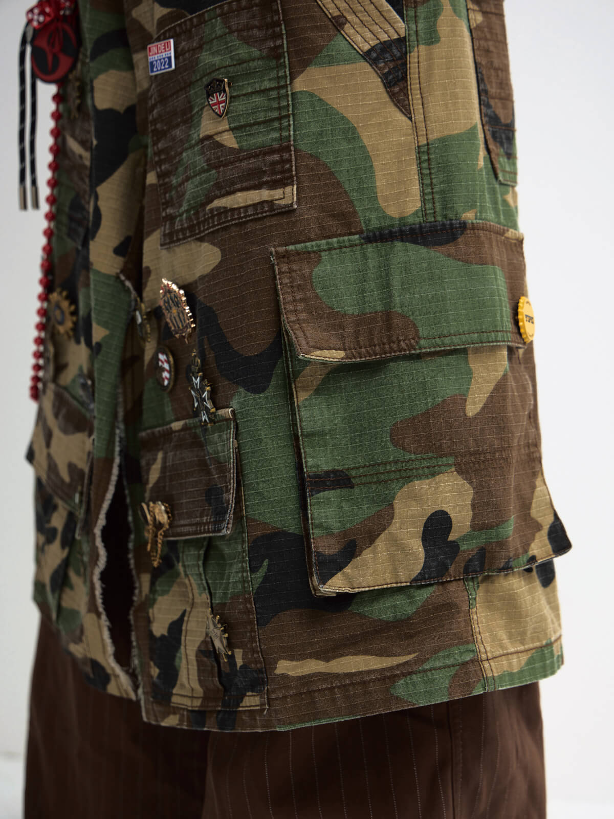 Peoplesense Fake Two Piece Camo Patchwork Cargo Pants
