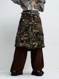 Peoplesense Fake Two Piece Camo Patchwork Cargo Pants
