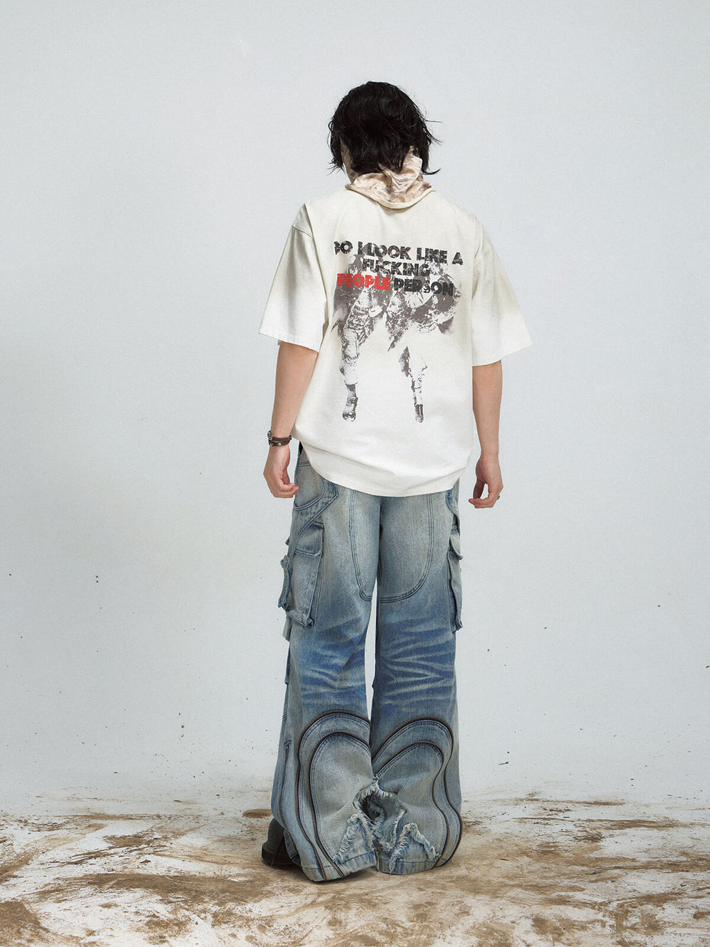 Peoplesense Gradient Print Vintage Oversized T-Shirt