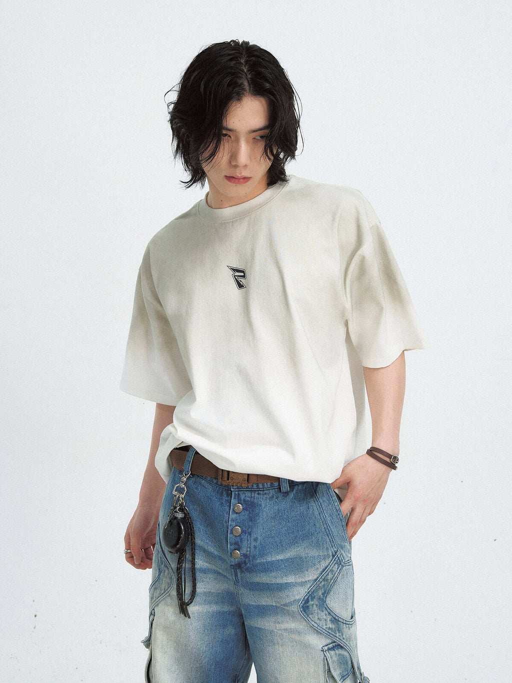 Peoplesense Gradient Print Vintage Oversized T-Shirt
