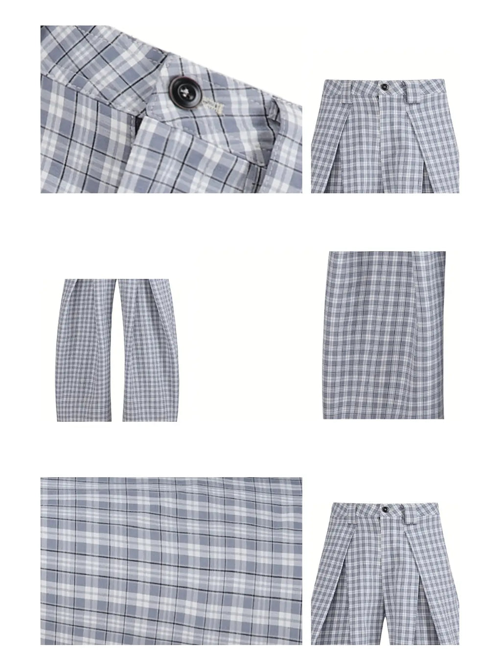 Peoplesense  Curved Plaid Relaxed Trousers