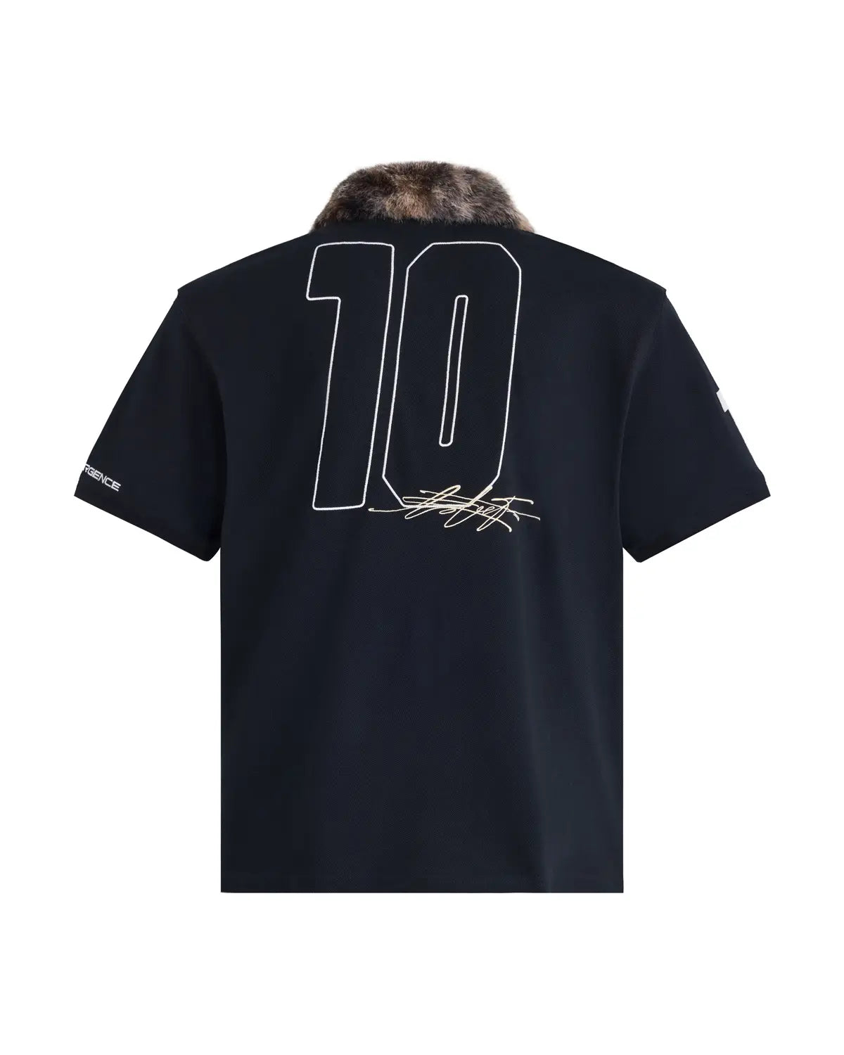Peoplesense Detachable Fur Collar Retro Soccer Polo