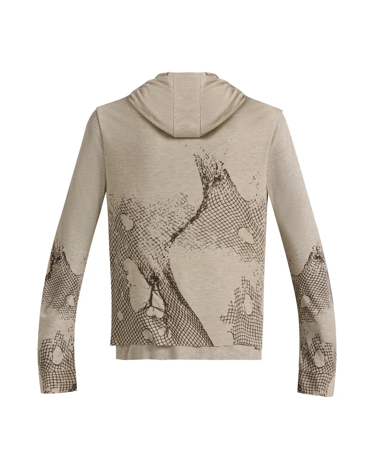 Peoplesense Vintage Mesh Fitted Hoodie Beige