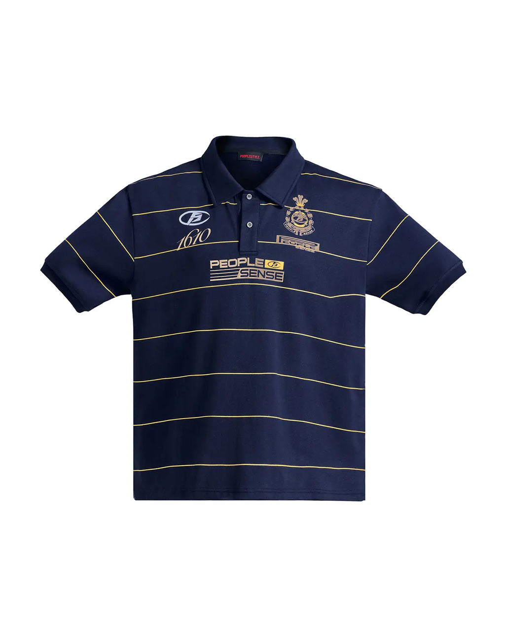 Peoplesense Gold Pinstripe Quick-Dry Polo
