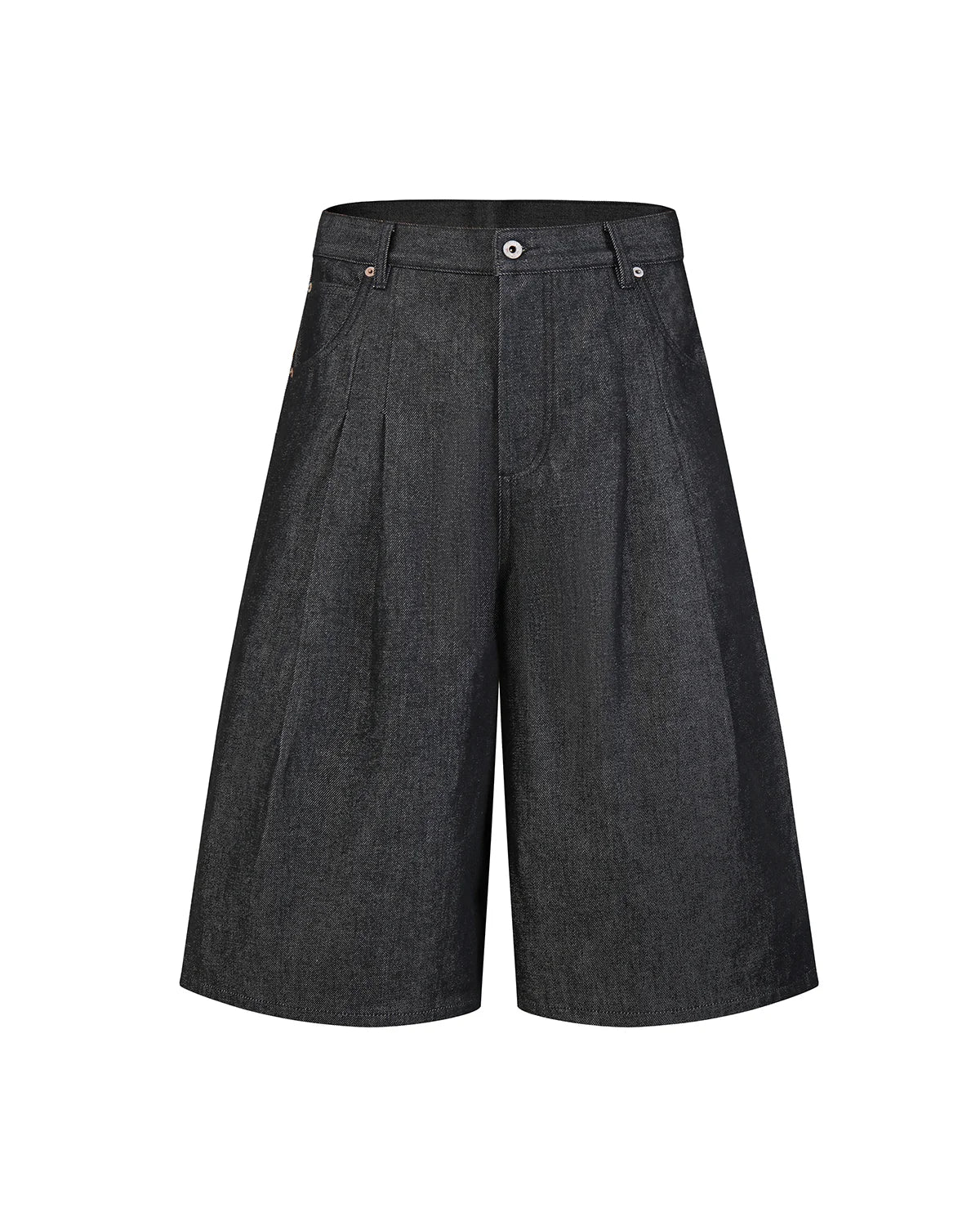 Peoplesense Pleated Baggy Raw Denim Jorts