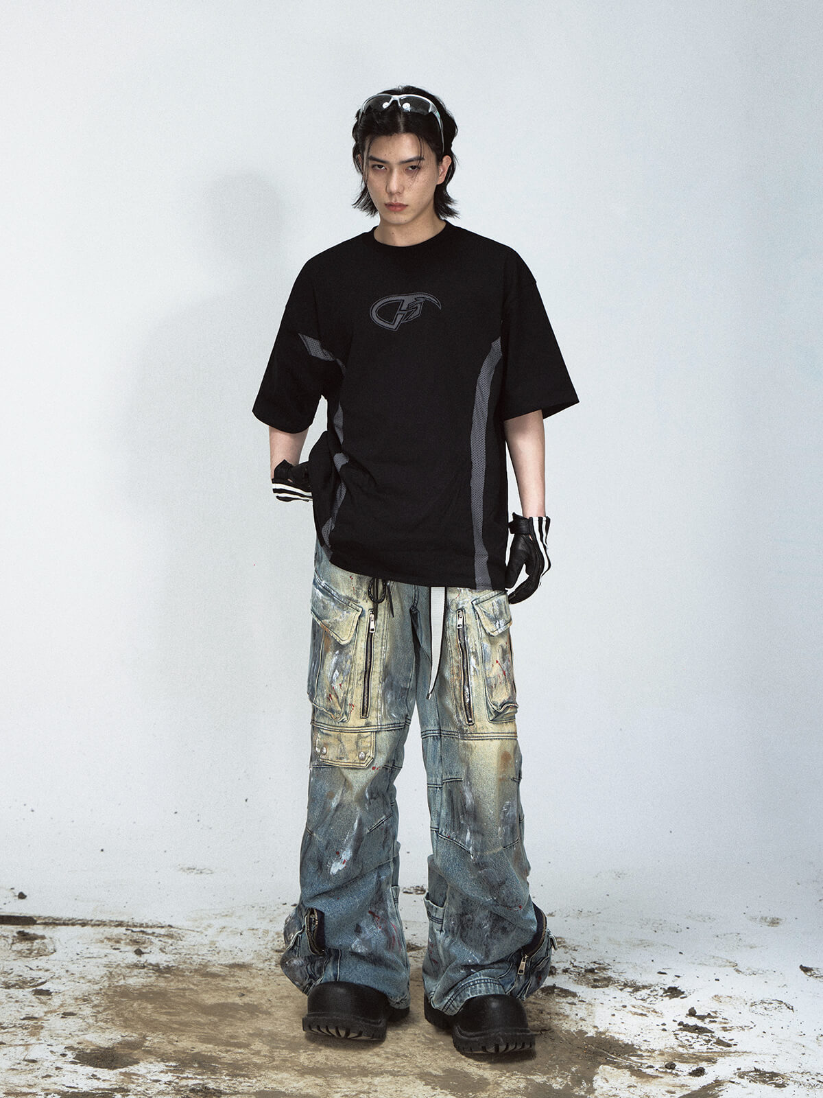 Peoplesense Paint Splatter Ripped Jeans
