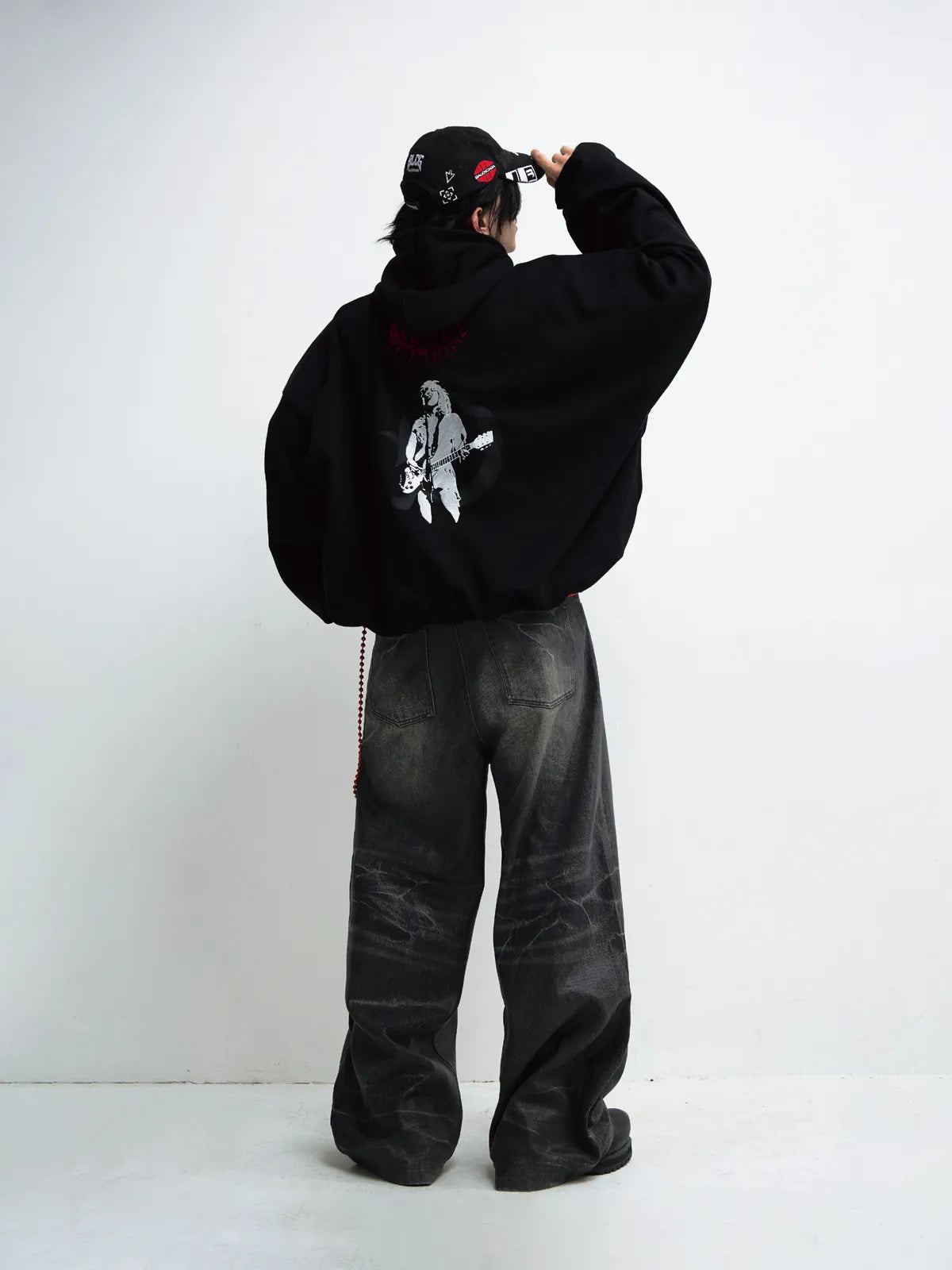Peoplesense Hand Brushed PU Coated Wide Leg Jeans