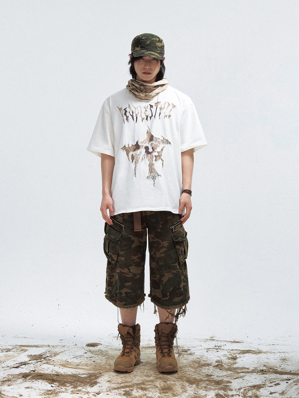 Peoplesense Vintage Cutout Oversized T-Shirt