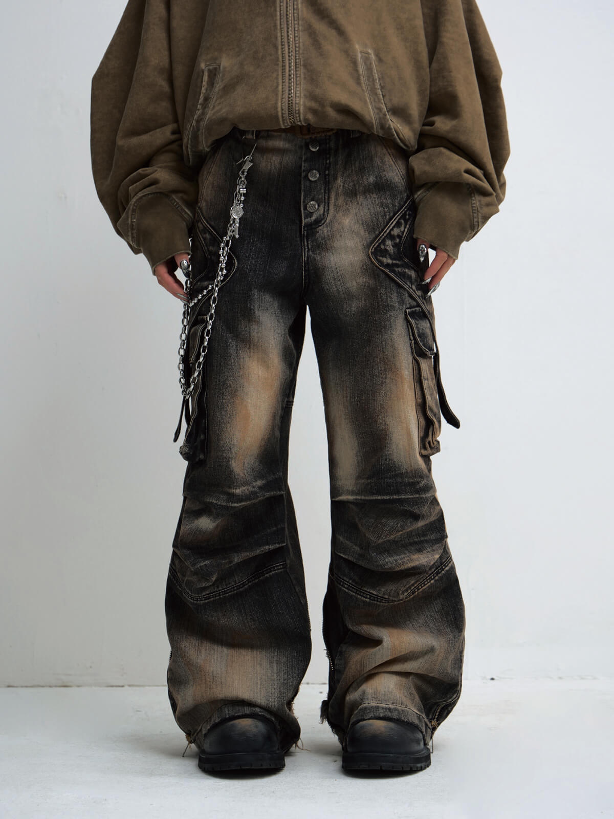 Peoplesense Mud-Dyed Pleated Wide Leg Jeans（Limited） – peoplesense