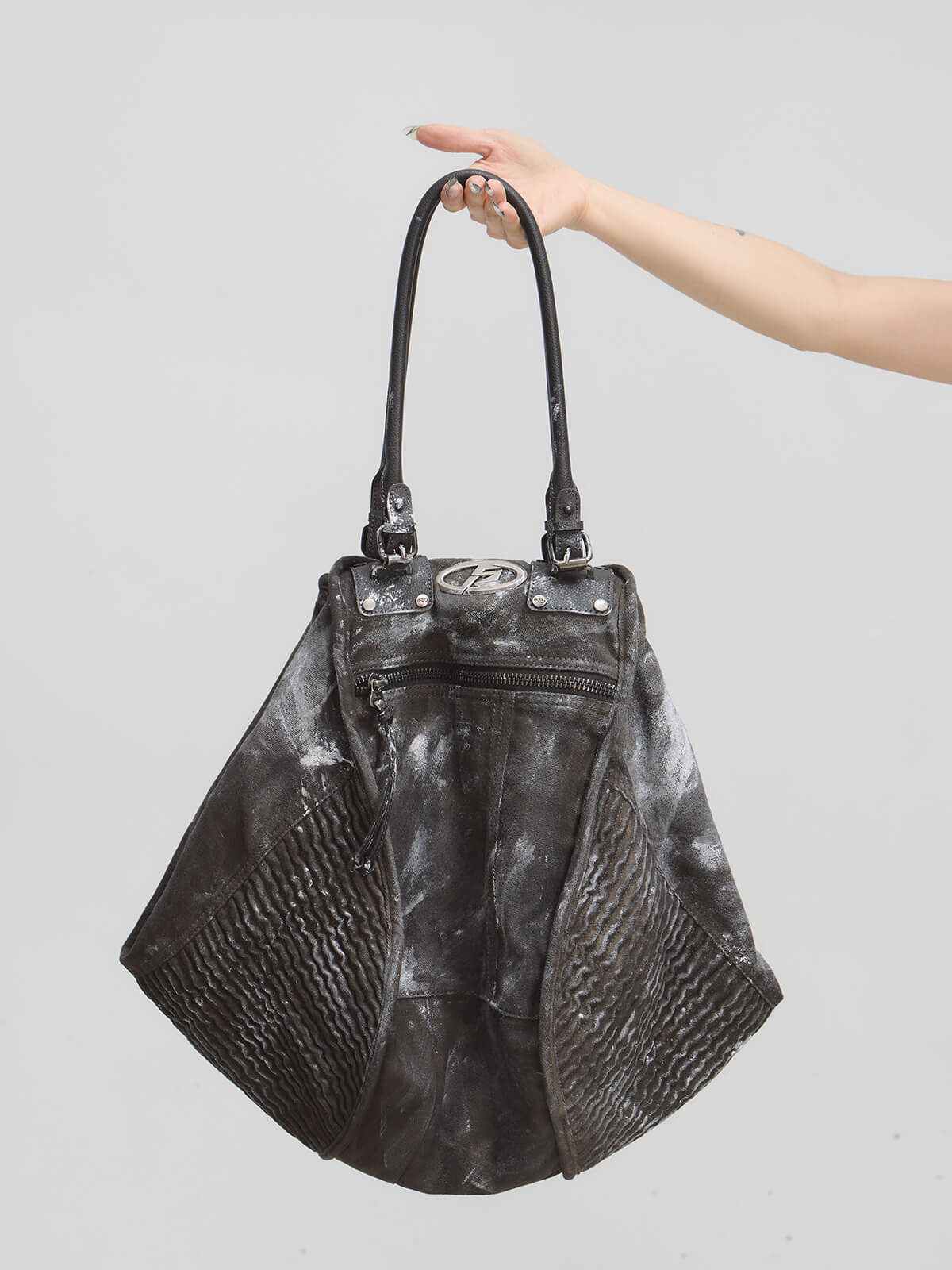 Peoplesense Punk Vintage Dirty Dyed Tote Bag