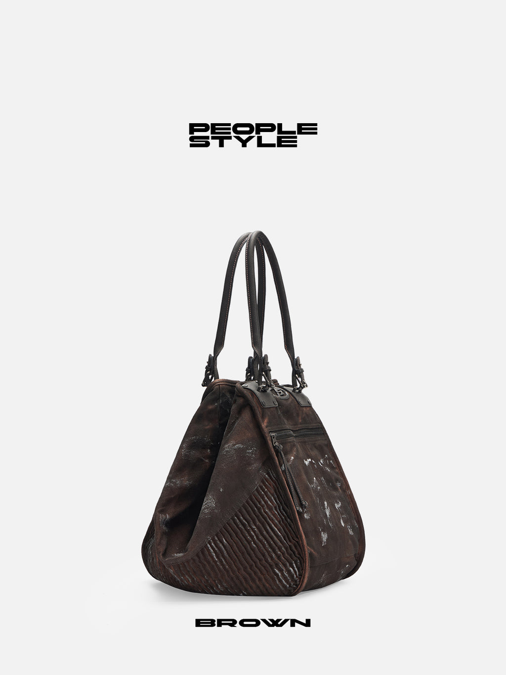 Peoplesense Punk Vintage Dirty Dyed Tote Bag