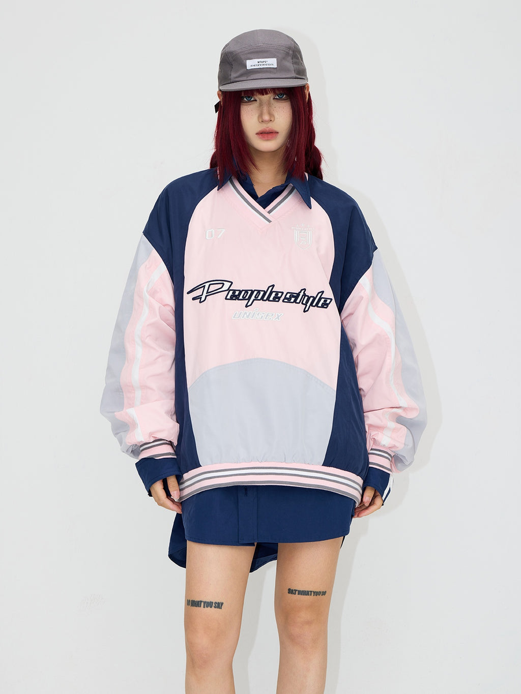 Peoplesense Rugby V-Neck Colorblock Sweatshirt