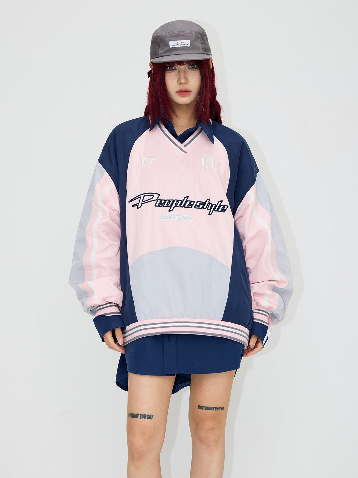 Peoplesense Rugby V-Neck Colorblock Sweatshirt