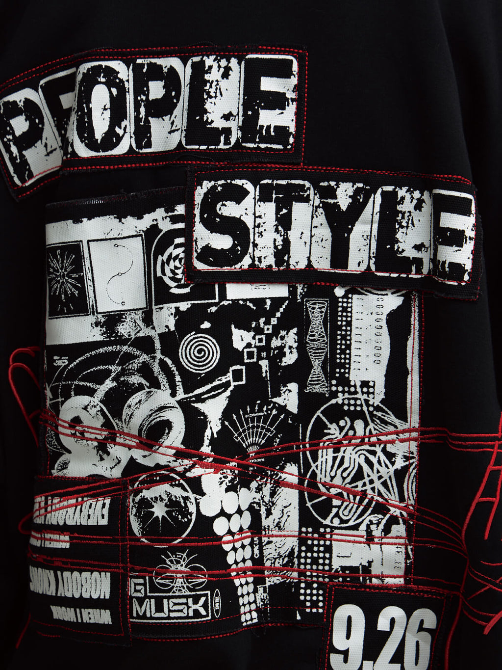 Peoplesense Vintage Embroidered Oversized Hoodie