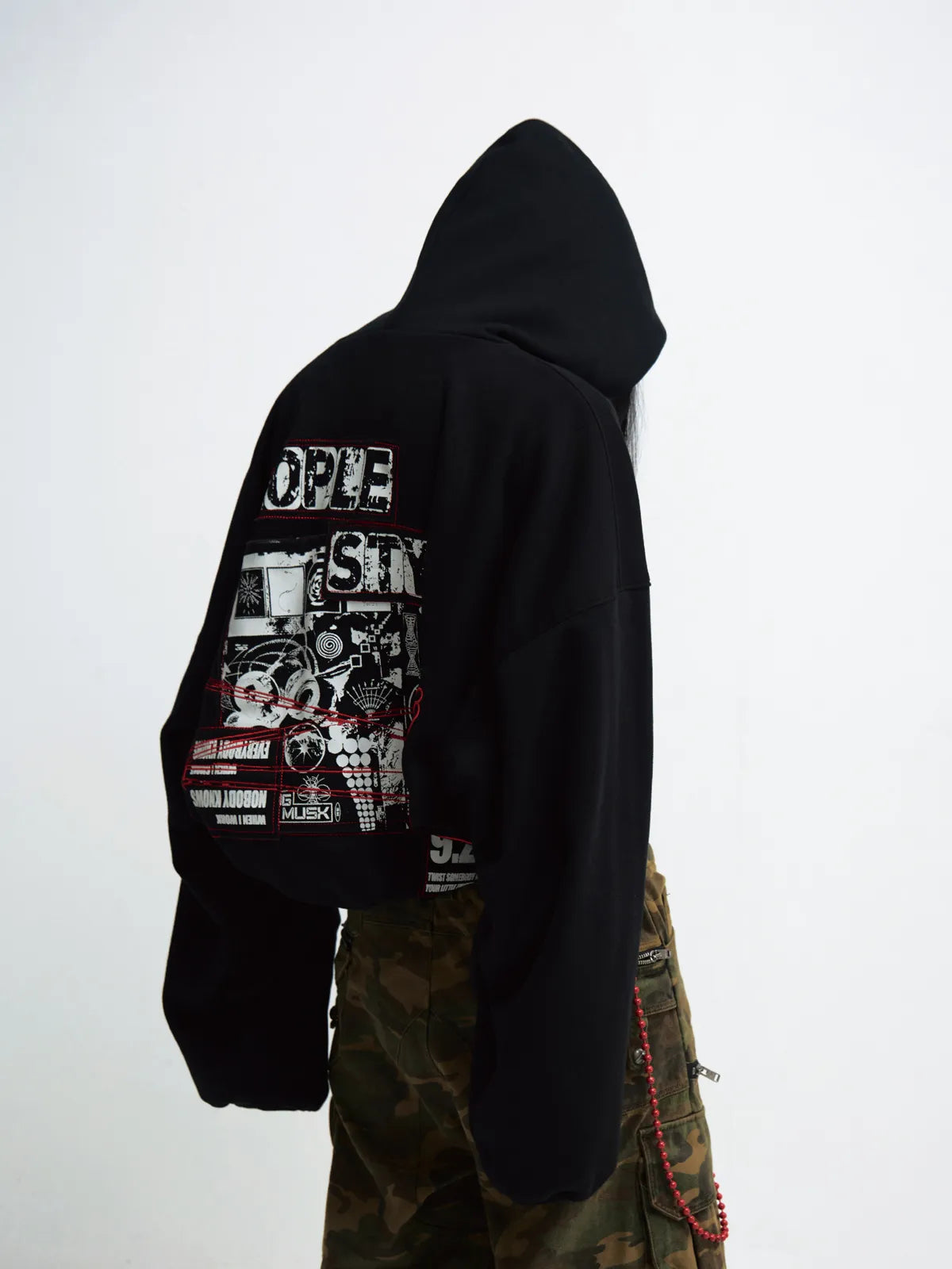 Peoplesense Vintage Embroidered Oversized Hoodie