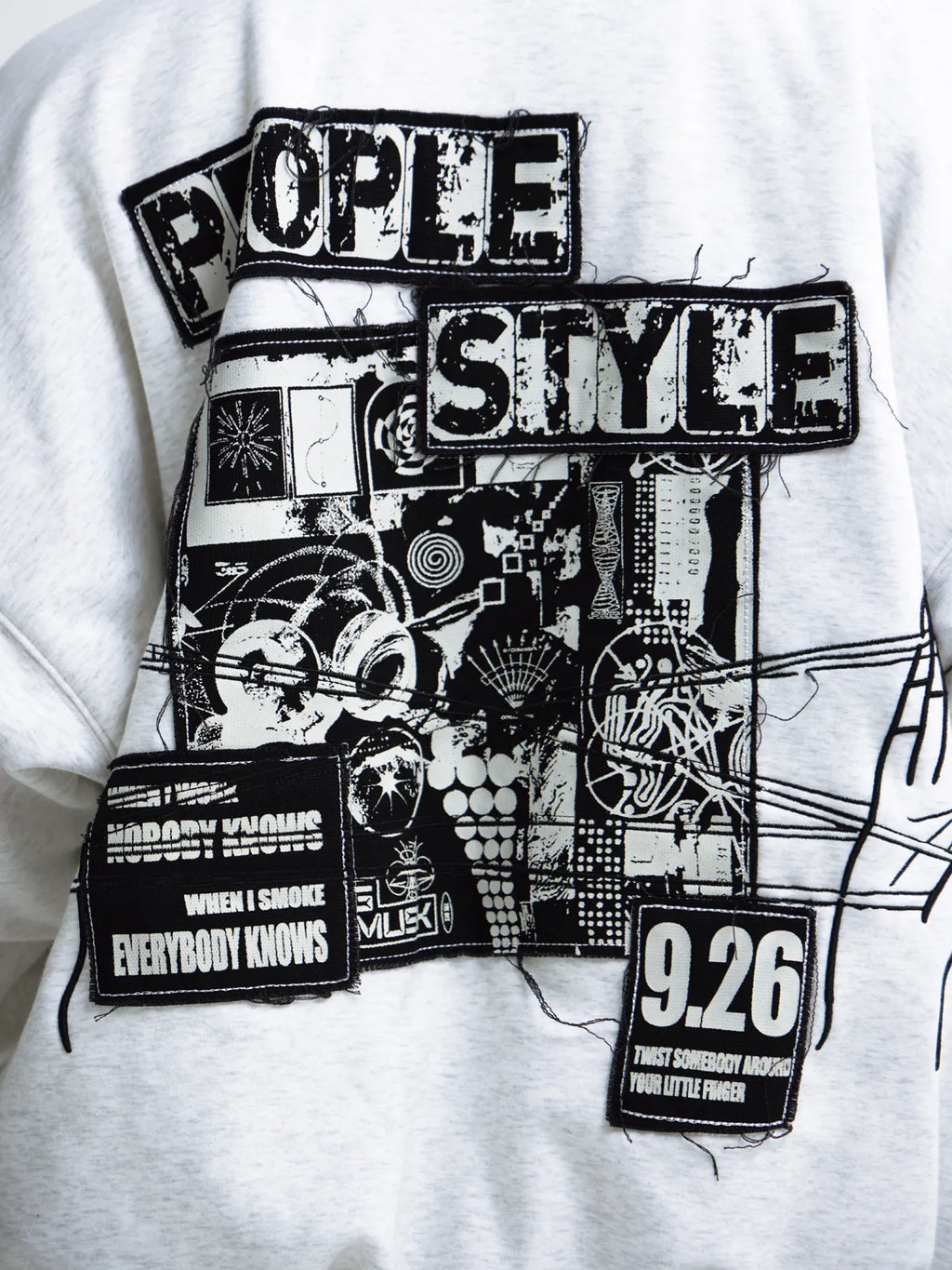 Peoplesense Vintage Embroidered Oversized Hoodie