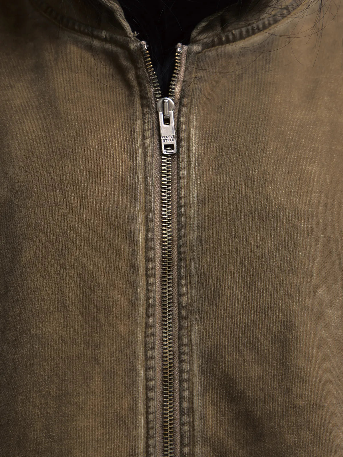 Peoplesense Vintage Knit Zip Up Hoodie Brown