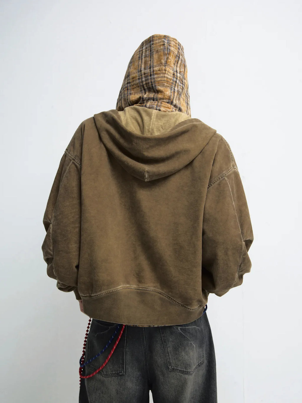 Peoplesense Vintage Knit Zip Up Hoodie Brown
