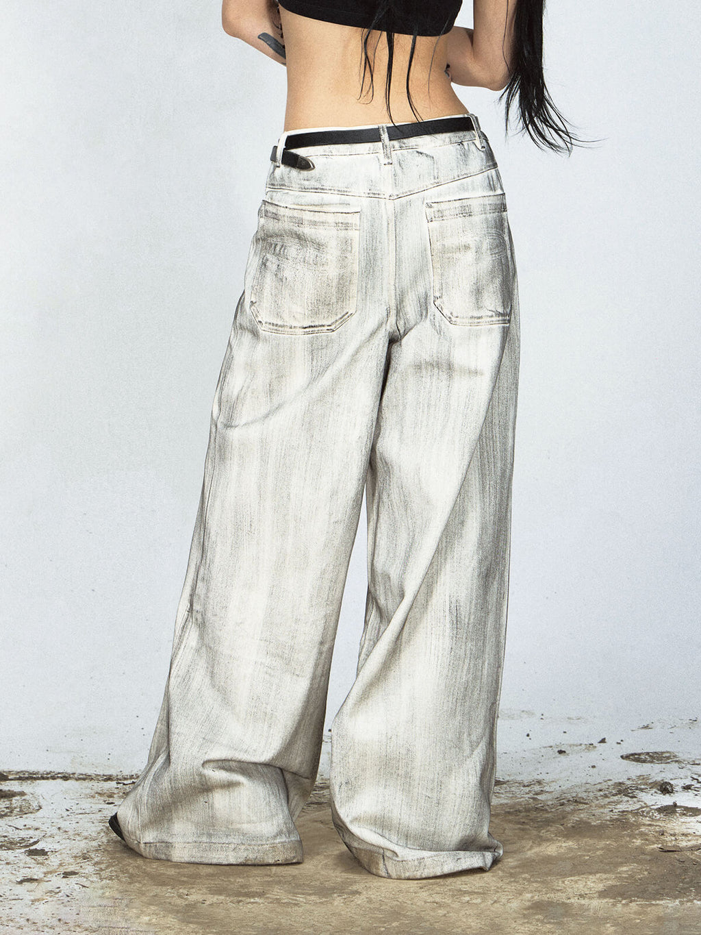 Peoplesense Distressed Dyed Weite Jeans