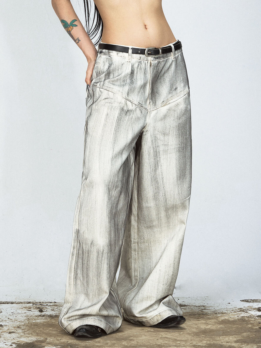 Peoplesense Distressed Dyed Weite Jeans